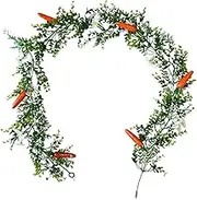 Spring Easter Garland, Handmade Green Leaves Garland with Carrots, Craeative Fake Easter Eucalyptus Garland for Fence, Wedding Arch, Farmhouse