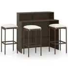 4-Piece Outdoor Bar Set Garden Patio Kitchen Dining Barstools Chairs Furniture