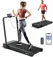 Costway 140 kg Capacity Under Desk Treadmill with Remote & APP Control, 2.25HP Low-Noise Compact Treadmill in LED Display for Walking and Jogging Portable Walking Pad for Home and Office