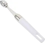 Amosfun 1pc Stainless Steel Fruit Scoop Versatile Kitchen Tool for Easy Digging of Melons Fruits More Comfortable Handle Unique Shape for Home Use