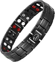 Double Magnets Titanium Magnetic Therapy Bracelet Pain Relief for Arthritis and Carpal Tunnel