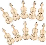PHENOFICE DIY Wooden Charm 50pcs Paintable Violin Shaped Slices Boys and Girls Hand-Painted Craft Toys