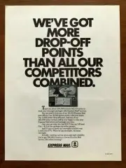 1986 USPS Postal Service Express Mail Vintage Print Ad/Poster 80s Retro Décor