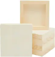 6 Pack Unfinished Wood Canvas Boards for Painting, Blank Deep Cradle 5X5 Panels