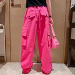 RESTOCK PANTS FOR GIRLS 當代黑色或 FUCSHIA CHILL CARGO PANTS 進口 K