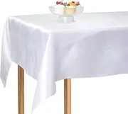White Table Cloth Rectangle 145 x 255cm Large Party Polyester Table Cover Weddings Picnic Baby Shower Birthday Indoor Outdoor Tablecloth