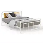 Bed Frame Metal Frames LEO Queen (White) Artiss