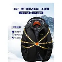 在飛比找Yahoo!奇摩拍賣優惠-大尺碼冬季戶外衝鋒衣 加絨加絨保暖外套 防寒戶外服 滑雪服 