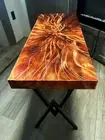 Copper Side Table, Unique Home Decor, Abstract Metal Art, Steel Legs
