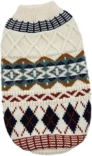 B Baosity Knit Pullover Pet Sweater, Dog Sweater, Pullover Turtleneck Pet Apparel, Dog Knitted Jumper Pet Knitwear for Cats, Dogs, White S