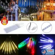 Christmas Decor LED Meteor Shower Lights Waterproof Falling Rain Icicle Outdoor