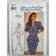 8431 Simplicity Sewing Pattern Vintage 1980s Top Pant and Skirt Size 12