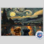 Vincent van Gogh's Starry Night Dogs Poster Sized Premium Photo Print 13" x 19"