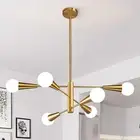 Sputnik Chandelier Modern Gold Chandelier 6-Light E26 Mid Century Ceiling Lig...