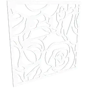 ProtectorAl 300-1200w x 300-1200h Pearl White Roses Unframed Solid Aluminium Decorative Panel