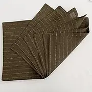HSoftify 100% Pure Linen Placemats Set of 6 -French Stripe 13 x 19 Inch Dining Table Place Mat for Wedding, Parties, Everyday, Holidays, Indoor Outdoor (6PCS, Green)