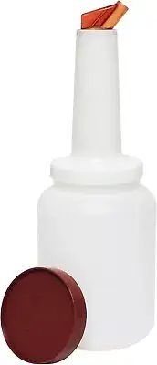 Thunder Group 2-piece, 2 quart store and pour-white with brown cap, comes in ea