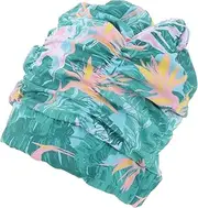 Yardwe Printed Swimming Cap ed Needle Women's Swimming Hat Washing Device Cleaning Brush Barn Door Pulley Laundering Towels Women Swimming Hat Fabric Swim Cap for Women Green Nylon