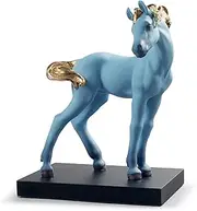 LLADRÓ The Horse Figurine. Blue. Limited Edition. Porcelain Horse Figure.