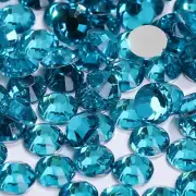 1000PCS 6Mm Resin Flatback Rhinestones for Crafts, Capri Blue Flatback Rhineston