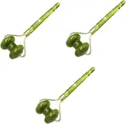 minkissy 3pcs Jade Roller Massager Skin Care Tool Facial Massage Stick Portable Beauty Roller for Skin