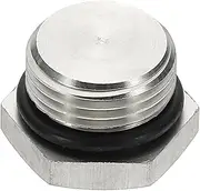 uxcell BSPP Pipe Plug Fitting, 304 Stainless Steel G3/8 Male Outer Hex Thread for Plumbing Fixed with Sealing Rubber Ring