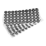 1 to 100 Number Stickers Label Self Adhesive Black and White , Pack of 20