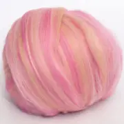 Merino/Silk (70/30) Dyed Mademoiselle Top DHG 100g Wool Roving Spinning pink