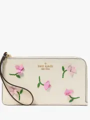 Lucy Applique Medium L-Zip Wristlet
