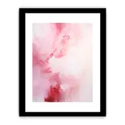 White Pink Abstract Framed Art Framed print Art Poster