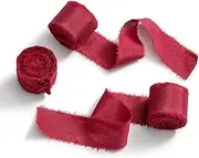 MORSUNBELA Red Ribbon Chiffon Ribbon Gift Grosgrain Ribbon 1 inch x 7 Yd Ribbon for Gift Wrapping for Wedding for Wedding Party Birthday Home Decoration