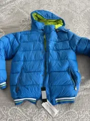 Diesel Light Blue Duck Down Full Zip Winter Puffer Jacket Youth Size 18 / 20