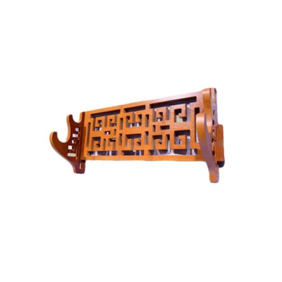 Bamboo Wall Mount Samurai Sword Holder Stand Katana Tanto Hollowing Rack 2 Tier