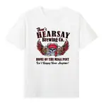 THAT'S HEARSAY BREWING CO HOME OF THE MEGA PINT 搞笑骷髏男式棉質 T 恤