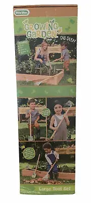 Little Tikes Growing Garden Large Tool Set, 3Pc. Kids Shovel, Rake, Garden Hoe