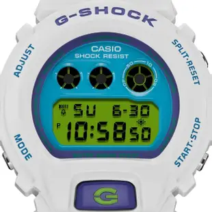 【CASIO 卡西歐】G-SHOCK 經典系列 運動電子錶 白 DW-6900RCS-7_50mm