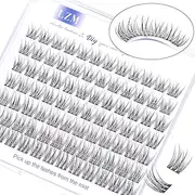 LZM Lash Clusters Wispy C Curl Cluster Lashes Natural Look Eyelash Extension 84 PCS Eyelash Clusters Thin Band & Soft DIY at Home