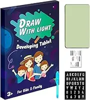 LED Light Drawing Pad for Kids, LED Message Writing Board, Portable Toddler LED Drawing Board, Reusable Magic Drawing Pad, Educational Game for Girls Boys Family Friends