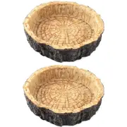 Nevenka 2 Pack Natural Resin Reptile Food Bowl for Lizards