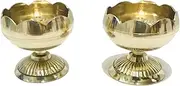 Brass Jyot Diya Tomato Design Golden Diya Jyot Deepak Pooja Dia Brass Diwali Puja Diwali Diya/Deepawali Deepak Oil Lamps/Christmas Decoration Unique Design Gift Items Pack of 2 with phouch