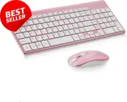 Wireless Keyboard Mouse Combo 2.4G Compact Full Size Slim for PC Laptop Windows