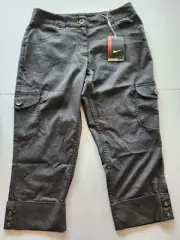 Womens Nike Golf Sport Grey & Orange Swoosh Capri Pants Dri Fit 4 NWT $85