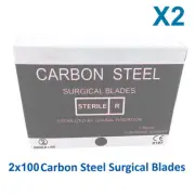 2x 100pcs Dental Surgical Sterile Scalpel Carbon Steel Blade Instrument Medical
