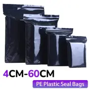 100 Grip Seal Bags Self Resealable Grip Poly PE Plastic Black Zip Lock All Size