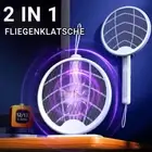 Electric Fly Insect Racket Zapper Killer Swatter Mosquito Wasp Rotating Head UK