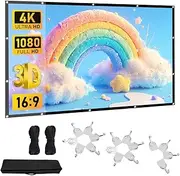 Alpen Projector Screen 120 inch, Outdoor Indoor 16:9 Portable Projection Movie Screen, Foldable Anti-Crease Washable Video Projector Screen for Home, Theater, Party, Office(120 inch Projector Screen)