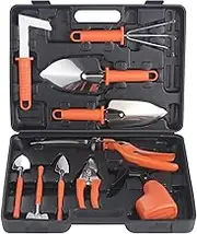 eROOSY Garden Tool, Garden Tools Garden Tool Set Made of Stainless Steel Gardening Set with Case, Gift for Garden Lovers (Orange)