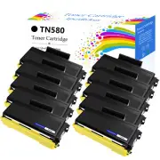 10 Pack TN580 TN-580 Toner Cartridge For Brother HL-5280DW HL-5280DWLT HL-5240LT