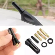 Universal 1.4" Mini Carbon Fiber Antenna AM/FM Radio Stubby Aluminum Black 1 Set (for: Mini)