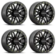 4 ATV/UTV Wheels Set 14in Raceline Ryno Beadlock Matte Black 4/156 5+2 POL